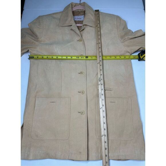Rare Vintage Citylife Faux Suede Women’s Blazer Lined Button Up Sz L See Notes - Picture 10 of 13